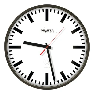 Abbildung von Peweta Funk Wanduhr ø 30 cm. Zifferblatt Balken. Schwarz