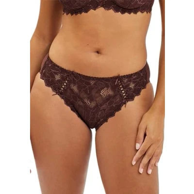 Abbildung von SANS COMPLEXE Hochgeschnittener Slip aus Spitze Arum Braun