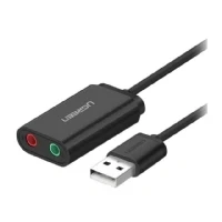 Abbildung von UGREEN USB A zu 3.5mm External Stereo Sound Adapter, 15cm, schwarz