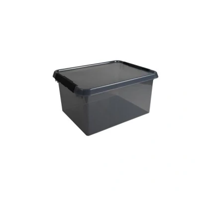 Abbildung von Sunware Comfort Line Aufbewahrungsbox 36 Liter 50 x 40 26 cm transparent grau/schwarz