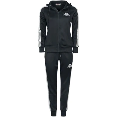 Abbildung von Lonsdale SET Bromley Trainingsanzug, Damen, Größe: Medium, Black white