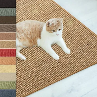 Abbildung von Floordirekt Sisal Fußmatte Teppich Vorleger Kratzteppich Katzenmöbel Kratzmatte Sisalmatte, widerstandsfähig &amp; in vielen Farben und Größen erhältlich (60 x 80 cm, Kork)
