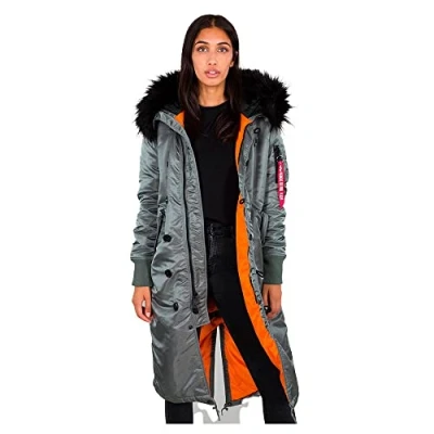 Abbildung von Alpha Industries LONG Fishtail Parka, Damen, Größe: XL, Vintage green