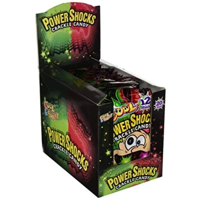 Abbildung von Power Shocks, Popping Candy, Knisterpulver, 20 Beutel mit jeweils 12 kleinen Tüten Apfel/Erdbeer gemischt, Tray (20 x 18 g), 360 g