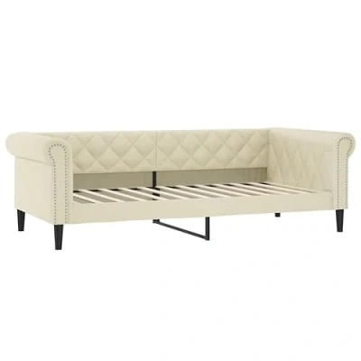 Abbildung von vidaXL Tagesbett, Gästebett 2 in 1, Sofabett Schlafsofa für Schlafzimmer Wohnzimmer, Bettsofa Sofa, Modernes Design, Creme 100x200cm Kunstleder