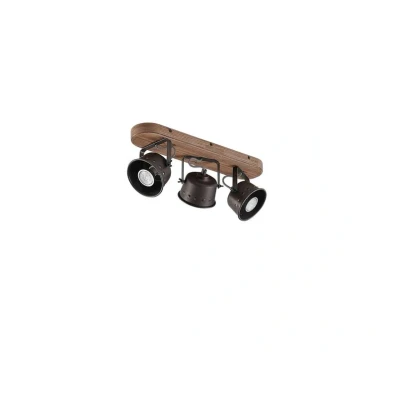 Abbildung von Lindby Deckenstrahler Rubinjo, 45 cm, 3 flg., Holz, Metall