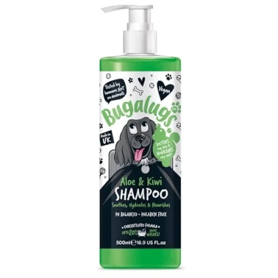 Abbildung von Bugalugs Tiershampoo Aloe &amp; Kiwi Hundeshampoo Lang anhaltende Frische und Pflege, 500 ml, (1 St), pH neutral, Hundeshampoo, mit Vitaminen, Vera