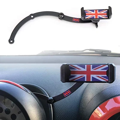 Abbildung von Mini Cooper Handyhalterung, Faltbar Unsichtbar 360Drehung Autotelefon GPS Halterung für R55 R56 R57 R60 R61 (MINI R)