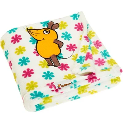 Abbildung von Playshoes DIE MAUS 301733 Fleecedecke, Babydecke Blumen, mehrfarbig