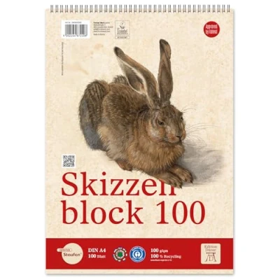 Abbildung von Staufen Dürer Skizzenblock Set, 2 Stück, DIN A4, je 100 Blatt g/m², ideal als Zeichenblock oder Malblock