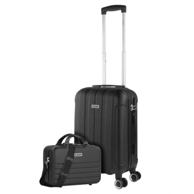 Abbildung von ITACA Handgepäck Koffer Trolley Reisekoffer Mit Rollen und Hartschalenkoffer für Vielreisende. Schwarz 771150B