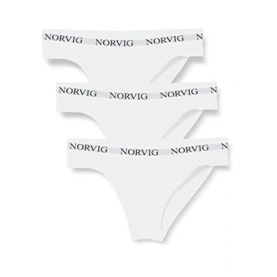 Abbildung von Norvig Damen 3 pack Brief White Bikini Style Underwear, Weiß, S EU