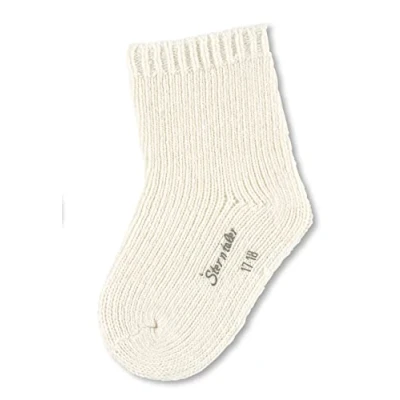 Abbildung von Sterntaler BABYS CKCHEN Wolle UNI Socken für Kinder, Größe: 21/22, Melange ecru