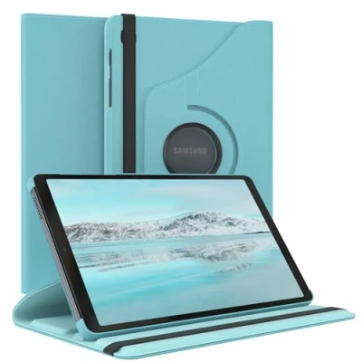 Abbildung von EAZY Case Tablet Hülle für Samsung Galaxy Tab A7 Lite Schutzhülle 8 Zoll Smart Cover Rotationcase zum Aufstellen Klapphülle 360 drehbar mit Standfunktion Tasche Kunstleder Blau