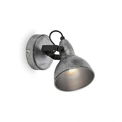 Abbildung von Briloner Leuchten Wandleuchte vintage, schwenkbarer Wandspot retro, Wandlampe, 1x E14 Fassung, Silver Crafted, 155x100 mm