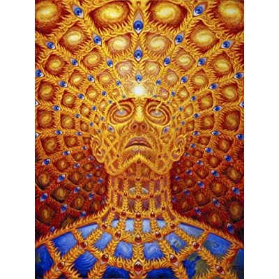 Abbildung von JWJQTLD Leinwanddruck Trippy Alex Gray Abstrakte Wandkunst Leinwand Malerei Plakate Und Druckbilder Wohnzimmer Dekoration Wohnkultur, 60X80Cm Ohne Rahmen