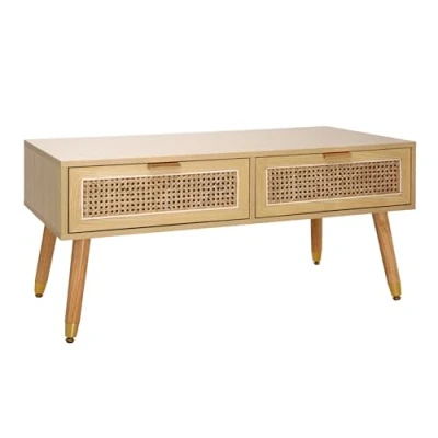 Abbildung von riess ambiente Couchtisch VIENNA 100cm natur (Einzelartikel, 1 St), Wohnzimmer · MDF Metall Wiener Geflecht Retro Design