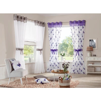 Abbildung von my home Gardine &quot;Villars&quot;, (2 St.), Vorhang, Fertiggardine, inkl. 2 Raffhalter, transparent, er Set