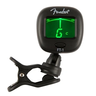 Abbildung von Fender FT 1 Pro Clip Tuner, Für E Gitarren, Akustikgitarren &amp; Bässe, Schwarz