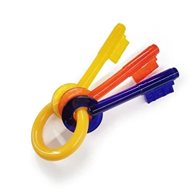 Abbildung von Nylabone Puppy Teething Key Flexibel Gelb&amp;Blau&amp;Rot Hundespielzeug ...