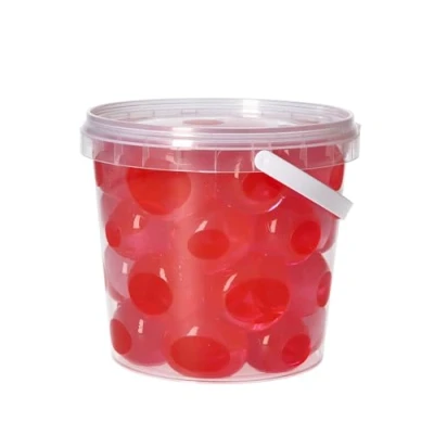 Abbildung von trendfinding 1 Liter Eimer aus Kunststoff mit Deckel Deko Hydro Wasser Perlen Kugeln künstliche Blumenerde Aquaperls Aqualinos zum Dekorieren (Rot_XXL)