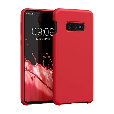 Abbildung von kwmobile Hülle kompatibel mit Samsung Galaxy S10e Silikon Handy Case Handyhülle weiche Oberfläche kabelloses Laden Awesome Pink