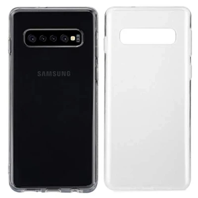 Abbildung von wortek Hülle, kompatibel mit Samsung Galaxy S10 Silikon Transparent Schutzhülle Kratzfest Liquid Crystal Clear Ultra Dünn Kamera Schutz TPU Soft Case stoßfester Bumper Premium Handyhülle