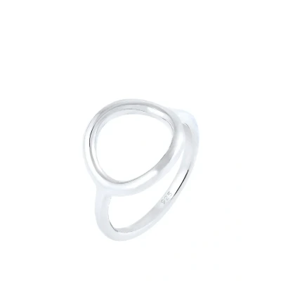 Abbildung von Elli Basic Circle Ring silvercoloured, Damen, Größe: 54, Silver coloured