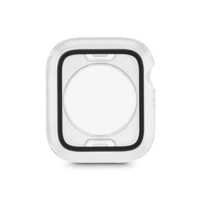 Abbildung von Hama Schutzhülle für Apple Watch 4/5/6/SE 1. Gen./SE 2. Gen., 44mm (Rundum Displayschutz, Schutz Glas, Kratzschutz Case, Hülle Display) Transparent