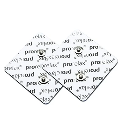 Abbildung von Prorelax Elektroden Pads „Kabellos“, für TENS + EMS Geräte, Ersatz Elektro Muskel Stimulation, Austausch Training, Aufbau, Body Shaping, Tuning, Schmerz L