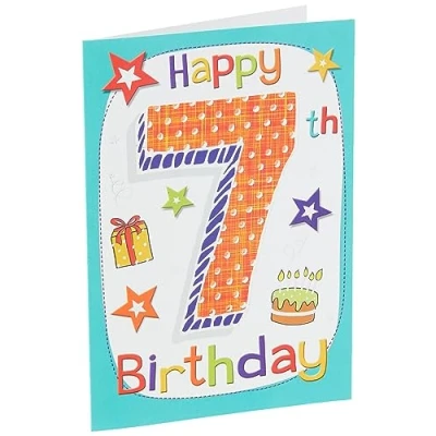 Abbildung von Piccadilly Greetings Geburtstagskarte zum 7. Geburtstag, 17,8 x 12,7 cm