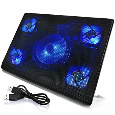 Abbildung von AABCOOLING NC84 Laptopständer mit 5 Lüftern und Blau LED, Laptop Unterlage, Notebook Lüfter, Pad für Notebooks PS4 / Xbox Consolen, Auflage, Kühlung