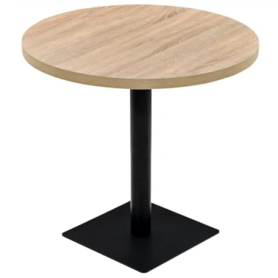 Abbildung von vidaXL Bistrotisch MDF Stahl Rund 80x75cm Eichenoptik Stehtisch Bartisch Tisch