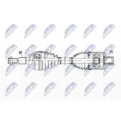Abbildung von NTY NPW PL 144 Antriebswelle Vorderachse rechts 540 Schaltgetriebe CHEVROLET: Captiva, OPEL: Antara
