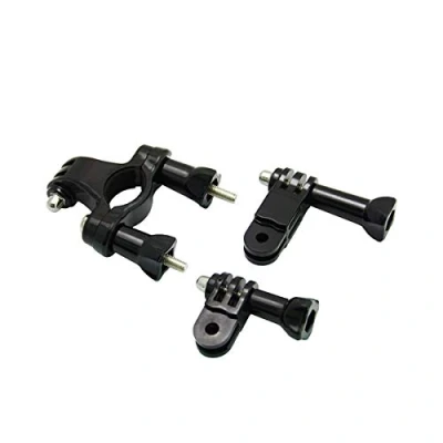 Abbildung von Goliton® Motorrad und Sportlenker Sattelstützenhalterung mit 3 Wege Schwenkarm für GoPro Hero4/3+/3/2/1 Max 4 cm Durchmesser Schwarz