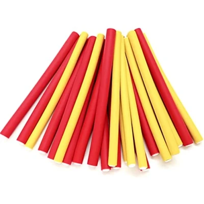 Abbildung von Papilotten Flex Wickler Set (von deutschem Friseurbedarf Fachhändler!) 24 Stck. gelb + rot 10 12 mm Ø