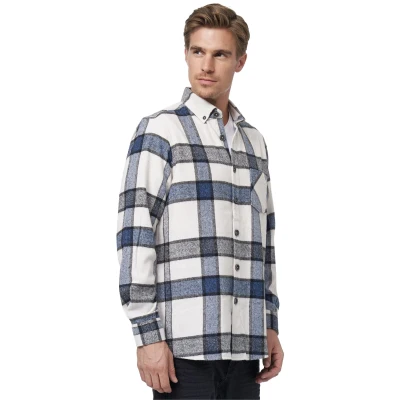 Abbildung von Rusty Neal Langarm Hemd Weiß blau, Herren, Größe: Large, blau