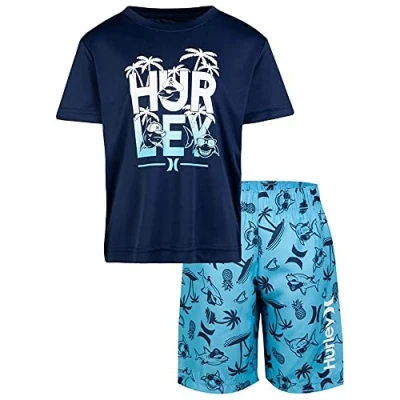 Abbildung von Hurley Jungen Hrlb Shark Paradise Set Board Shorts, grün (Aurora Green), 24 Meses