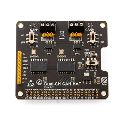 Abbildung von XICOOLEE Dual CH, CAN Bus Erweiterungshut für Raspberry Pi, mit 2 Kanal Schnittstellenkommunikation, Chips MCP2515 und ATA6561