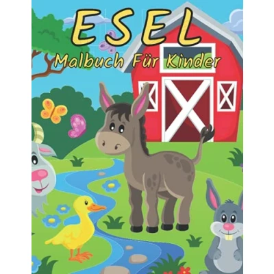 Abbildung von Esel Malbuch für Kinder: Kinder,Jungen und Mädchen