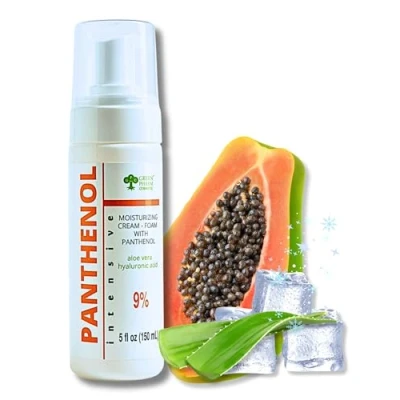 Abbildung von 9% Panthenol Schaumspray, Vitamin B5 + Hyaluronsäure, Sonnenpflege, Tattoo Nachsorge, Haartransplantation &amp; Baby Hautausschlag, 150 ml