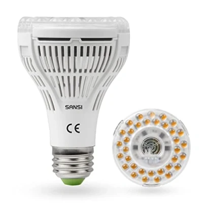 Abbildung von SANSI Pflanzenlampe LED 15W Pflanzenlicht Vollspektrum E27 Weiß 4000K für Zimmerpflanzen Grow Light Wachstumslampe Garten, Blumen, Gemüse, Obst