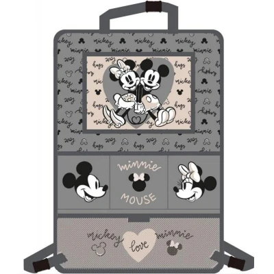 Abbildung von TataWay in viaggio si cresce Disney Proteggisedile portaoggetti Tablet Organizer auto per bambini di colore grigio e rosa con i simpatici topolini Minnie Mickey Mouse