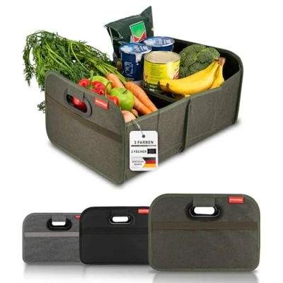 Abbildung von MyHappyRide Auto Kofferraumtasche Grün Kofferraum Organizer zusammenklappbar faltbare Aufbewahrungsbox antirutsch und wasserfester Boden Faltbox