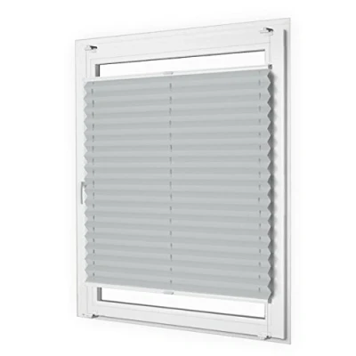 Abbildung von Sun World Plissee nach Maß, Klemmfix, ohne Bohren, deutsche Wertarbeit, 25 Farben (Farbe: Light Grey, Höhe: 101 110cm, Breite: 20 50cm)