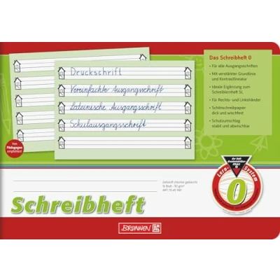 Abbildung von BRUNNEN Schulheft Schreiblernheft Lineatur 0, DIN A5 quer ab 1. Klasse