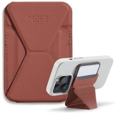 Abbildung von MOFT Magnetischer Handy Wallet Ständer, Veganem Leder Kartenhalter Stand Kompatibel mit Magsafe iPhone 16 15 14 13 12 Serie, 3 Betrachtungswinkel