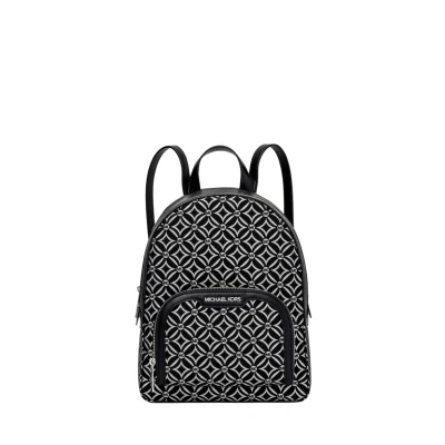 Abbildung von Michael Kors Jaycee Medium Logo Rucksack, Schwarz/Silber, Medium, Rucksack