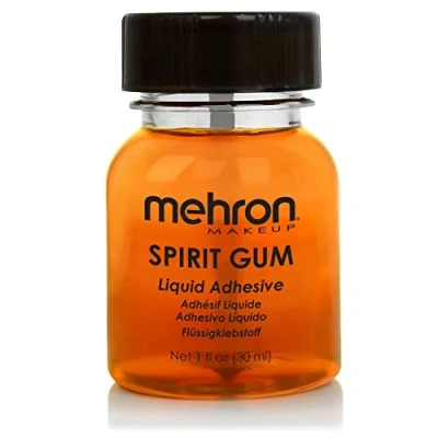 Abbildung von Mehron Make up Spirit Gum Klebstoff Spezial Effekte, Cosplay, Halloween, Bühnen Professioneller Kosmetikklebstoff für Gesicht, Haut und Körper (30 ml)