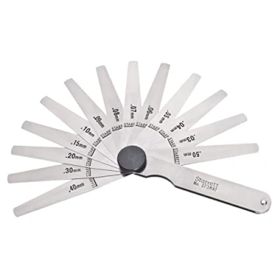 Abbildung von Starrett 173MAT Dickenmessgerät Set mit konischen Flügeln, 0,03 0,50 mm Dicke, 77 Länge, 13 Blätter
